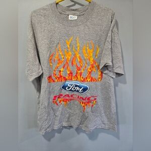 Vintage 1990s Ford Racing Big Flames Shirt Size Large
